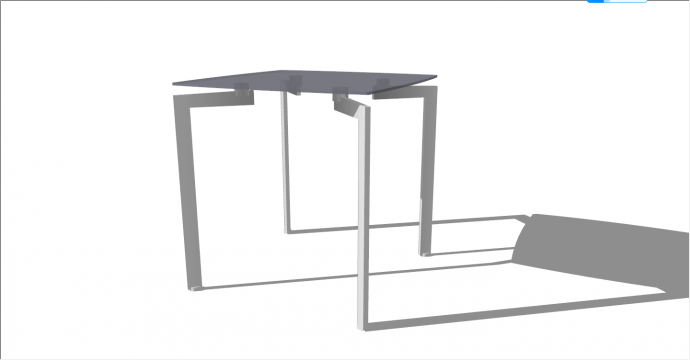 高腿简约造型的玻璃桌椅su模型_图1