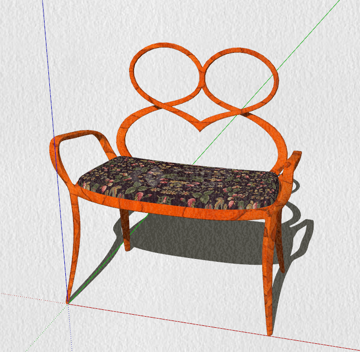 现代橘色有创意的椅子su模型-图一