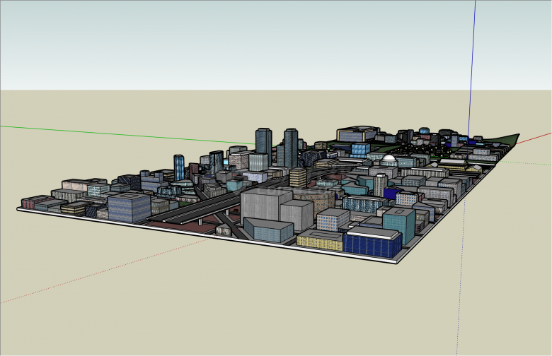 大规模现代风格城市设计SU模型-图二