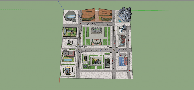 城市总体空间城市设计SU模型-图二
