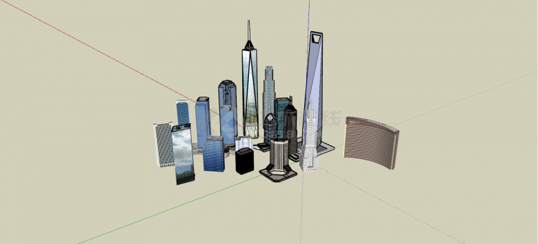 中心开发型城市设计SU模型-图二