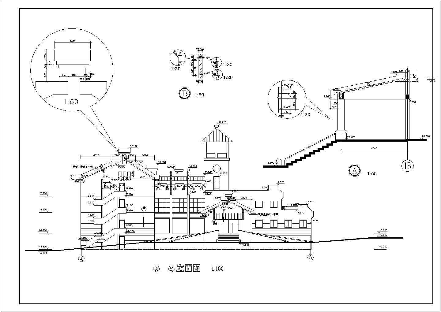 【天津市】某接待中心总建筑设计图