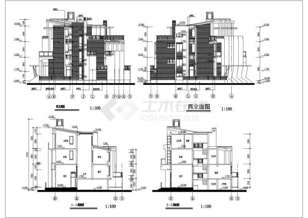 【上海市】某地多层排房样板建筑图-图一