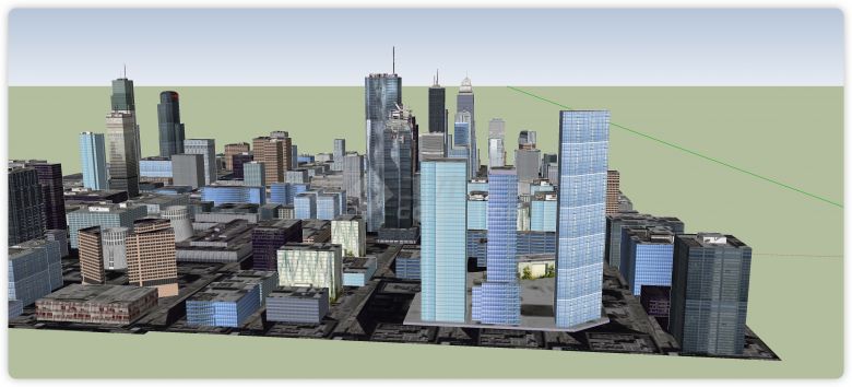 CBD城市规划商业综合体建筑su模型-图二