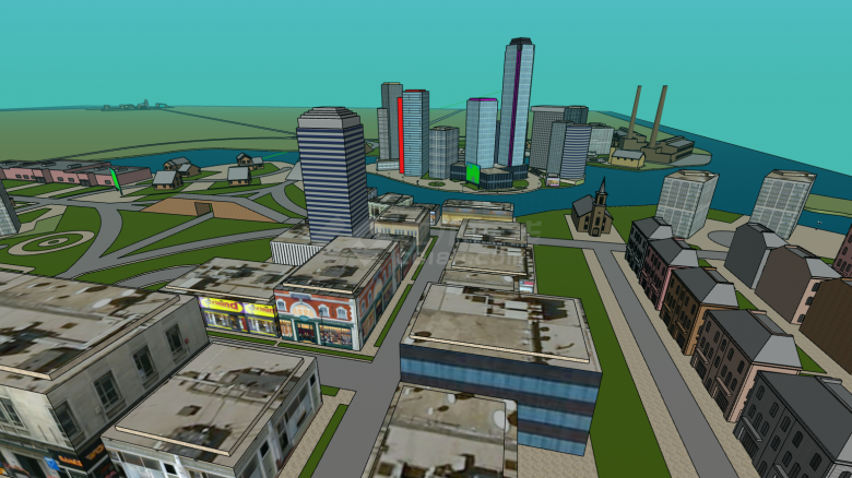 城市规划商业建筑布局su模型-图二