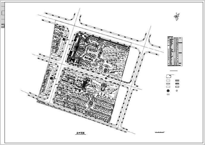 小区建筑规划平面图（含主要经济技术指标）_图1