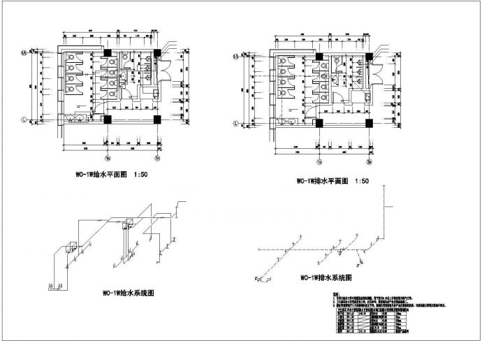 【安徽】多层办公楼卫生间泵房给排水详图_图1