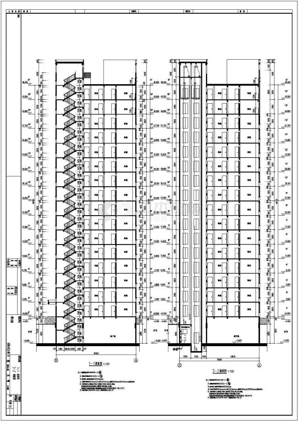 16层剪力墙结构安置房结构施工图（含建筑图）-图一