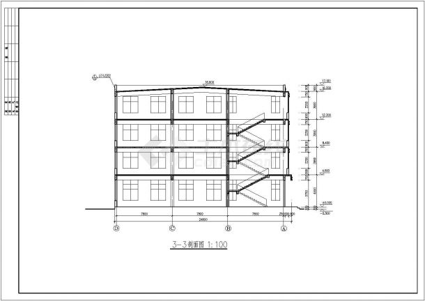 某四层框架结构资产经营管理公司厂房建筑设计图-图二
