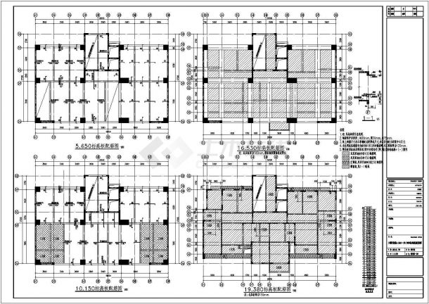 地上27层框剪结构酒店与31层框支结构住宅楼结构施工图（含转换层）-图一