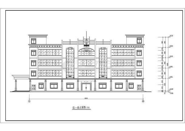 某四层厂房建筑施工图设计（长42米 宽20米）-图一