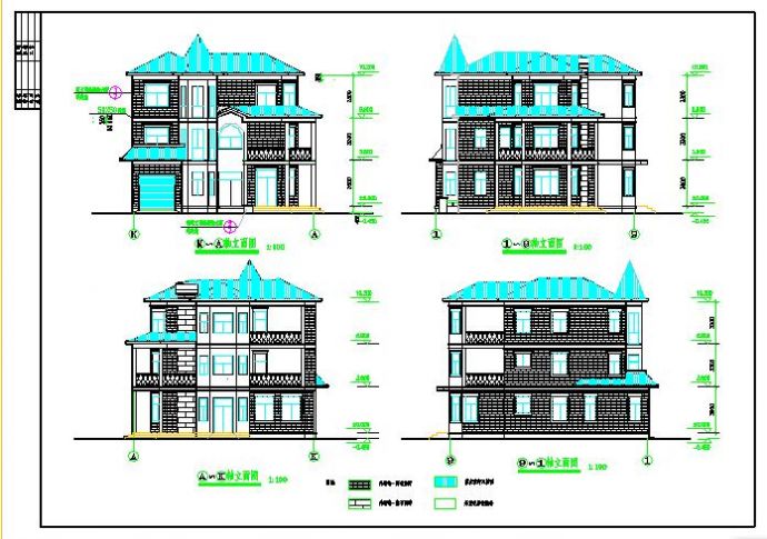 某三层别墅建筑设计图（长15.5米 宽14.2米）_图1