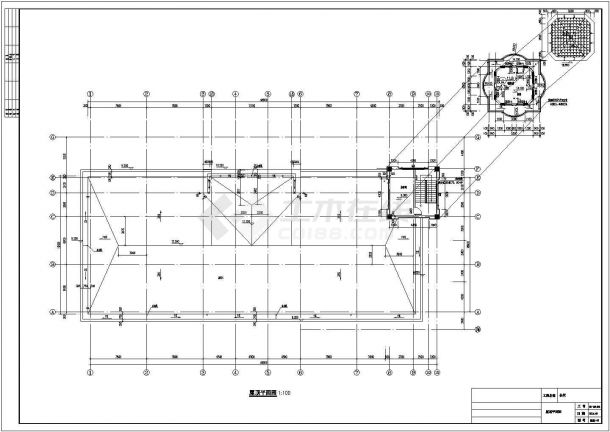 大跨度井字梁会所建筑、结构施工图（带效果图）-图二
