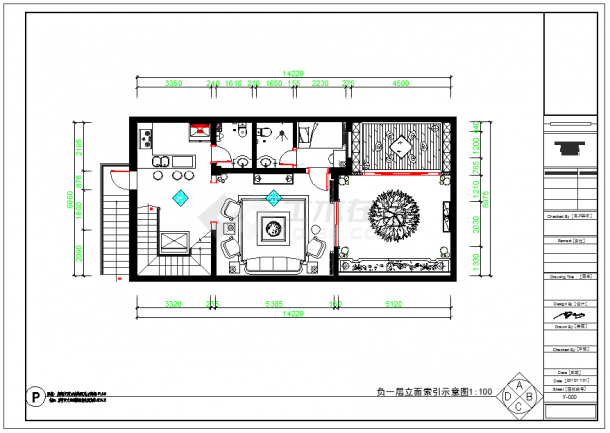 【咸阳】某地小别墅装修设计施工图纸-图一