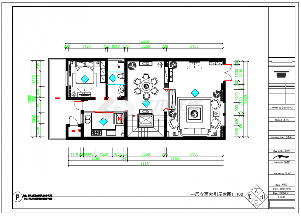 【咸阳】某地小别墅装修设计施工图纸-图二