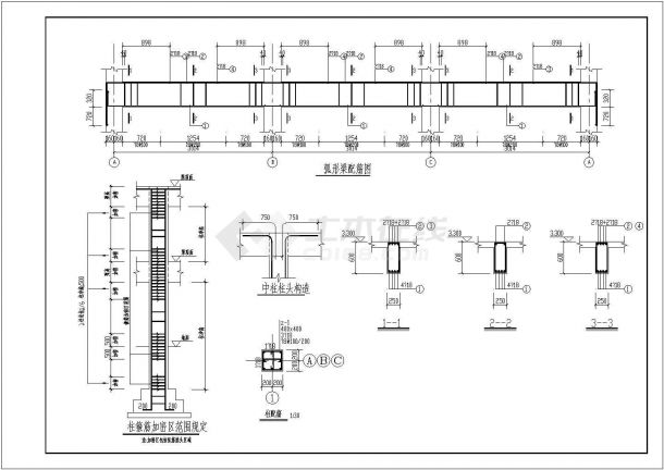 江畔明珠小区大门设计图（含工程说明）-图二