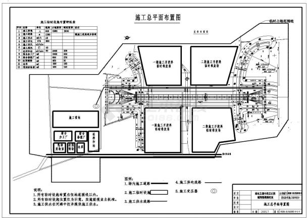 【正定县】磁河施工规划总平面布置图-图一