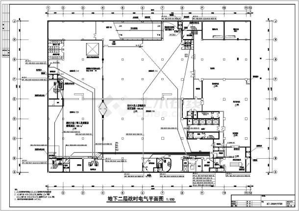 科技商业综合楼两层地下室电气设计图-图一
