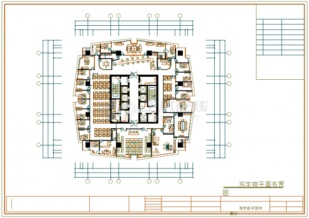  Decoration design and construction drawing of the office of an insurance company - Figure 1