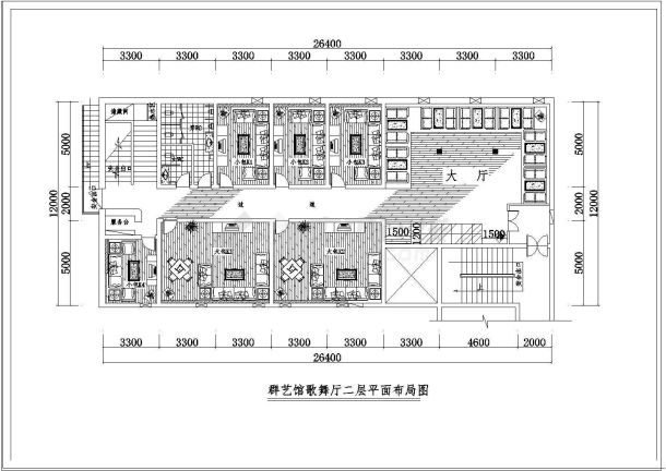 某地小型群艺馆KTV包房装修设计图-图二