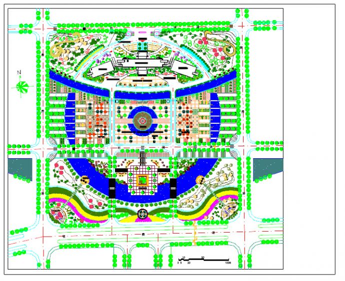 某休闲广场绿化景观规划设计施工图_图1
