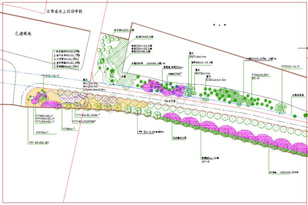 某地滨水公园景观绿化设计施工图纸-图一