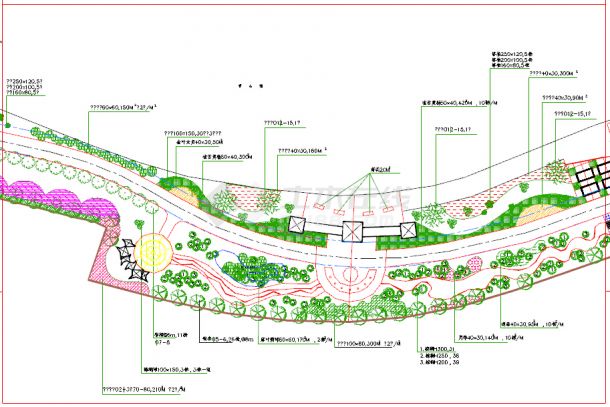 某地滨水公园景观绿化设计施工图纸-图二
