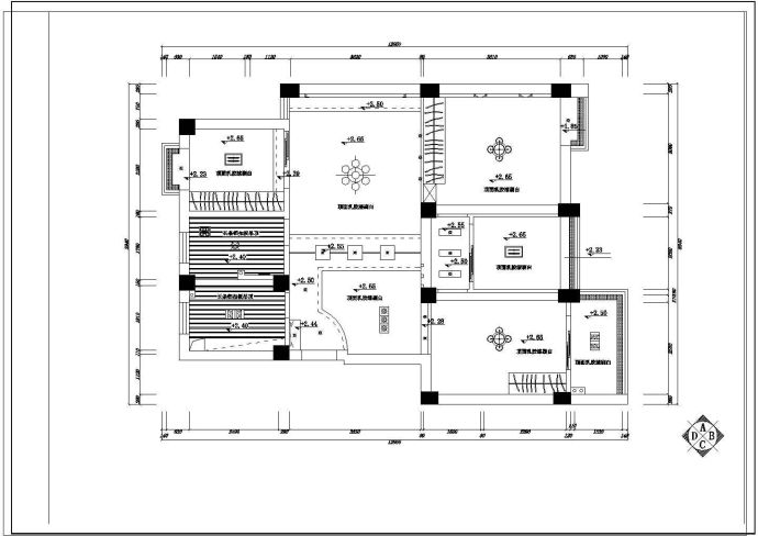 某三居室豪华装修cad施工设计图纸_图1