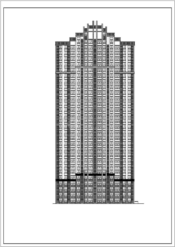 高档高层住宅建筑CAD图-图二