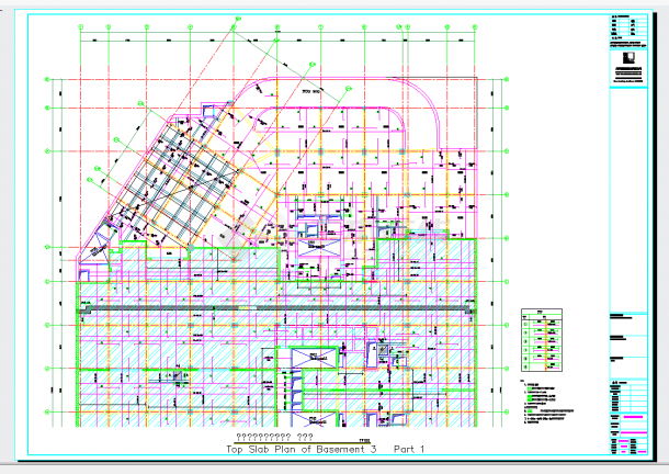 某地海口某国际医院地下三层分区图CAD图纸-图二
