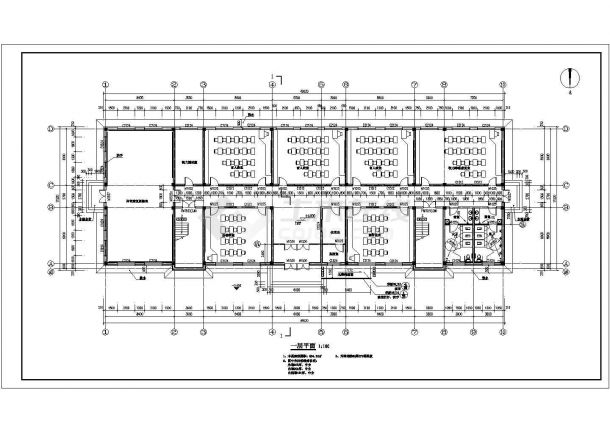 某豪华大型教学楼平面建筑施工图纸-图二