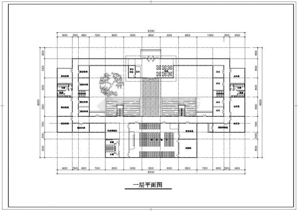 【苏州市】某仿古园林会所建筑cad平立面施工图3张-图一