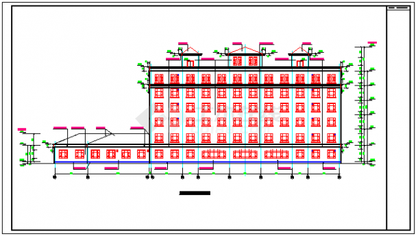 六层框架食堂办公楼建筑结构设计图纸-图二