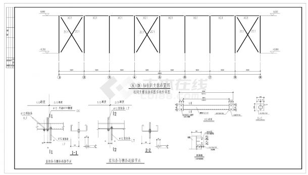 单层门式钢架结构厂房CAD结施图-图二