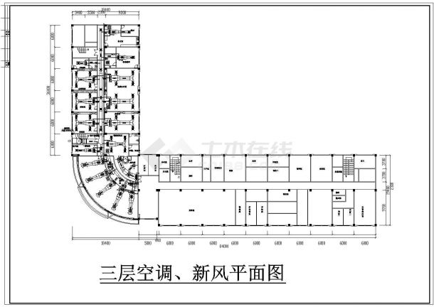某地三层制药厂办公大楼空调系统设计图纸-图二