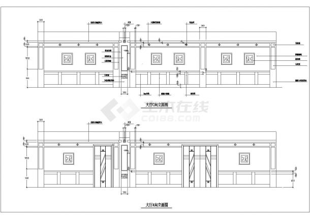 【山东】某洗浴中心大厅建筑设计图-图二