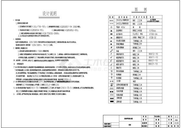 广州省某地学校综合楼电气设计绘制图-图一