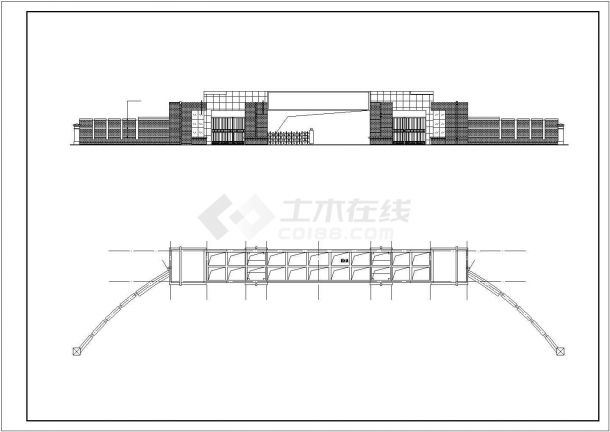 弧形学校大门施工图，含设计说明-图二