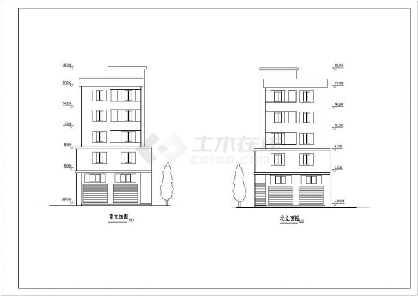 【宝应县】某地区住宅楼建筑平、立、剖面图-图一