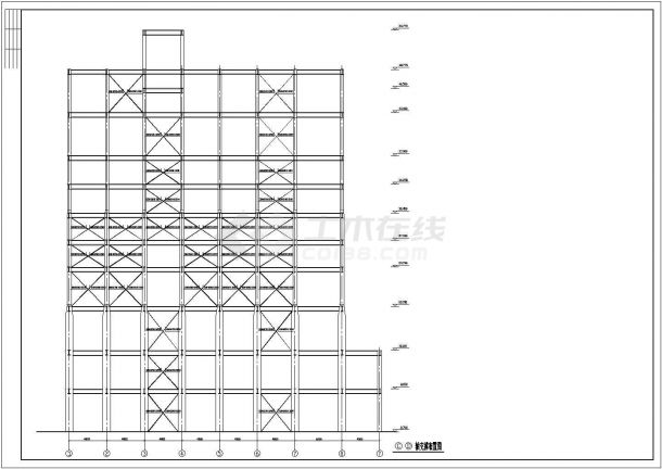某地多层钢结构厂房结构设计施工图纸-图一