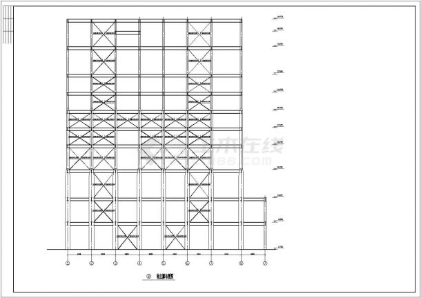 某地多层钢结构厂房结构设计施工图纸-图二