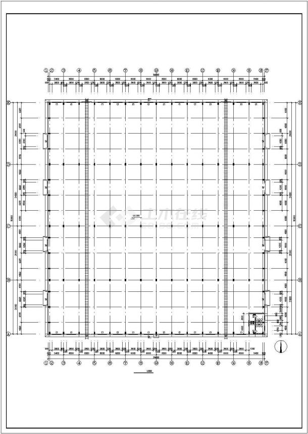【江苏省】某单层工业厂房建筑施工图纸-图二