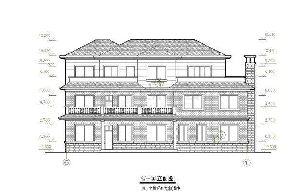 某地单体别墅建筑图CAD图纸-图二