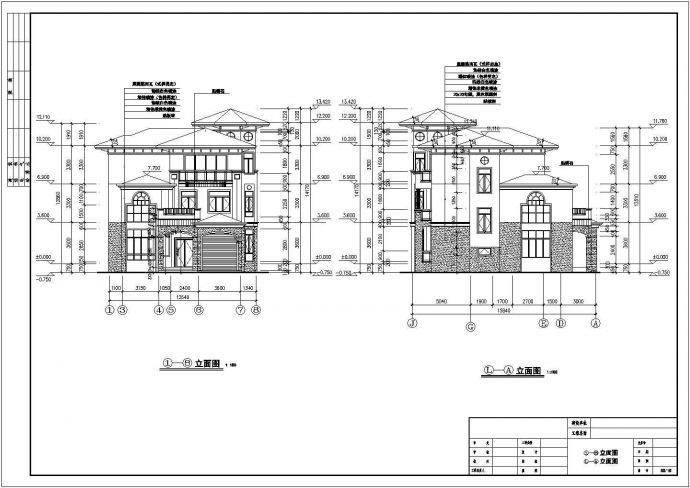 某三层山区别墅建筑设计图（长16.5米 宽13.2米）_图1
