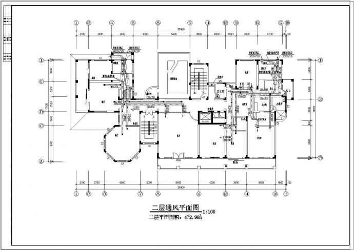 超豪华现代风格别墅风冷热泵空调图设计_图1
