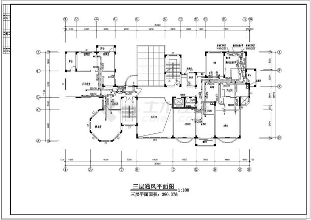 超豪华现代风格别墅风冷热泵空调图设计-图二