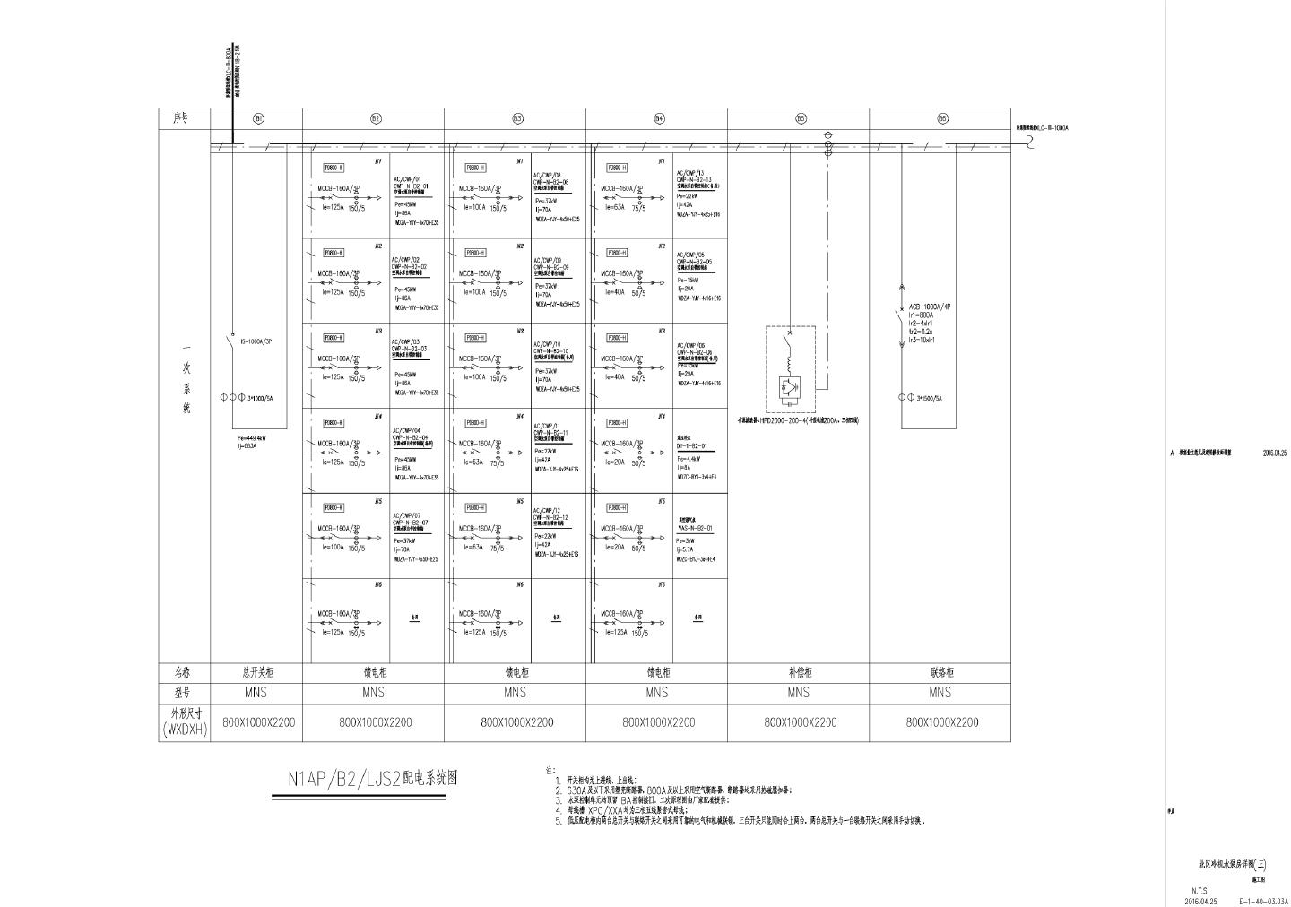 E-1-40-03.03A 北区地下二层冷机水泵房详图CAD图.dwg