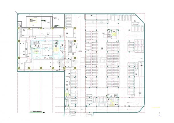江苏某五星级酒店及办公楼电气图-E-70（B3-B1防火门监控平面图)CAD-图一