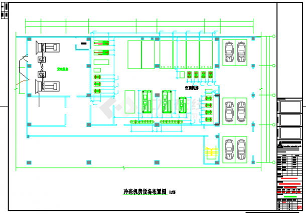 冰蓄冷机房空调系统设计施工图纸-图二