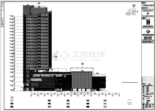 【天津市】深国投购物中心二期幕墙工程设计图-图一